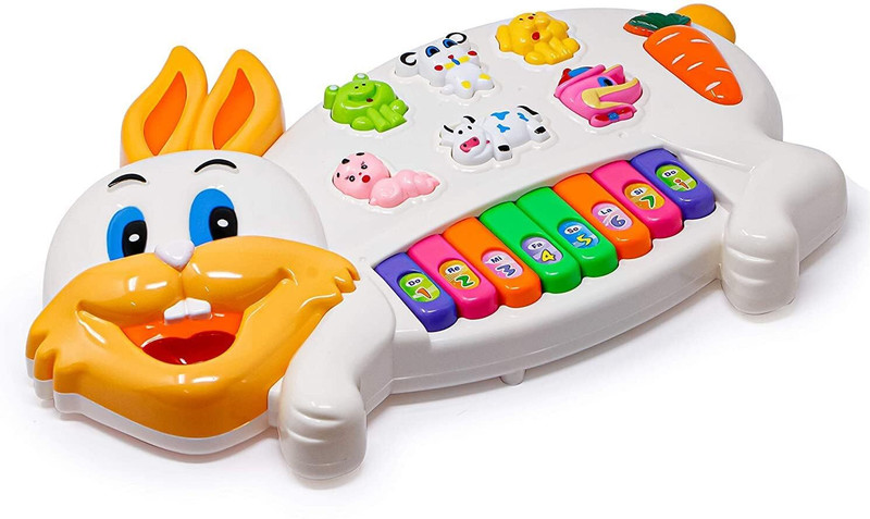 giftsrus Rabbit Piano Musical Toy for Kids-Flashing Light & Sound-Birthday Gift(Multicolor)