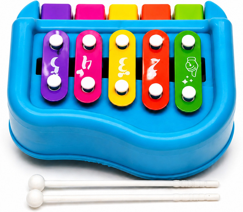 TIN Small xylophone 2 in one piano with xylophone for kids(Blue)