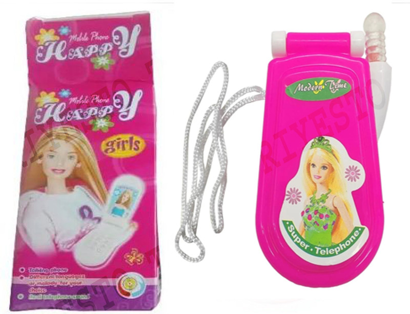 RIYESTO TOYS Barbie Kids Mobile Toy – Musical Light & Sound Phone | Barbie Phone For Girls.(Multicolor)