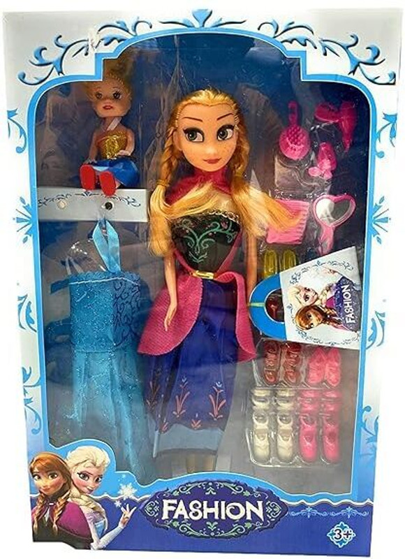 hda group Moveable Arms & Legs Doll Toy for Girls with Dress and Fashion Accessories(Multicolor)