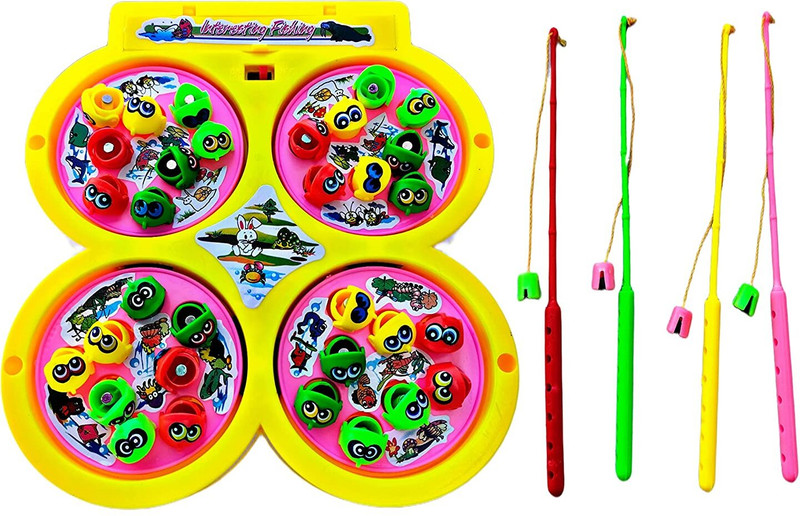 GoBaby Yellow Fish Catching Game Fishing Game with Music(Yellow)