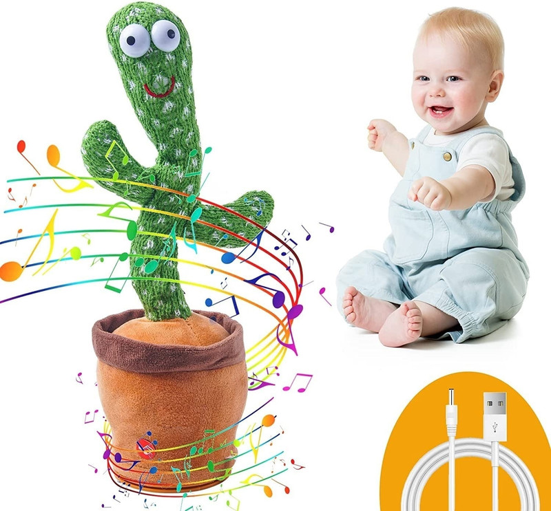 Onshhm Cactus Toy for Baby, USB Rechargeable Dancing Speaking Copy Cactus Toy for Kids(Multicolor)