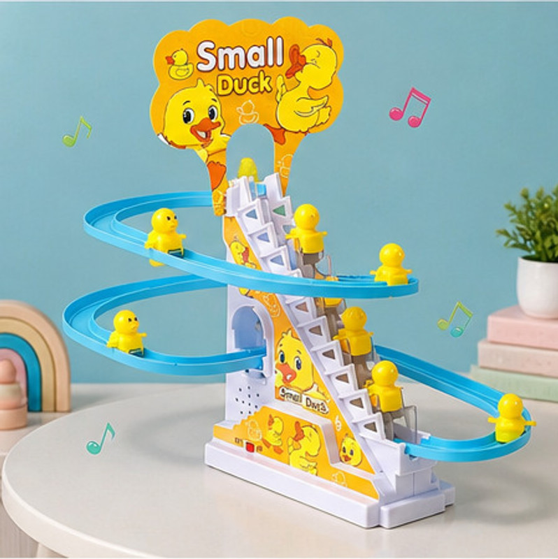 eFc Automatic Duck Climbing Toy with Track, Lights & Sound for Kids(Yellow)