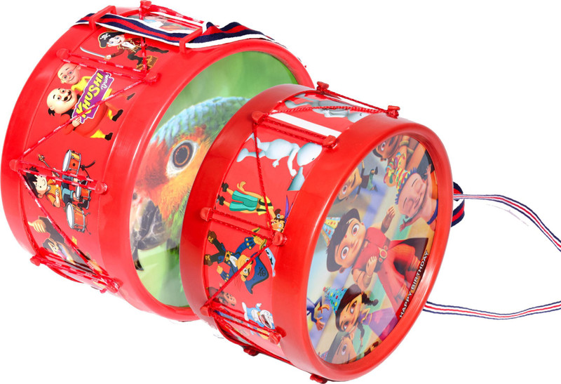 khushi enterprise Kids Musical Drum Set, 17.4 x 9.2 cm & 20.3 x 10.7 cm, Red, 2 Drums with Sticks(Red)