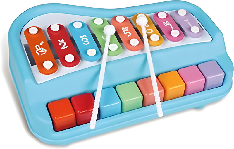 FS TOYS 8 Tone Xylophone Learning Toys Kids Educational Knock Playing,2 in 1 Colorful(Multicolor)