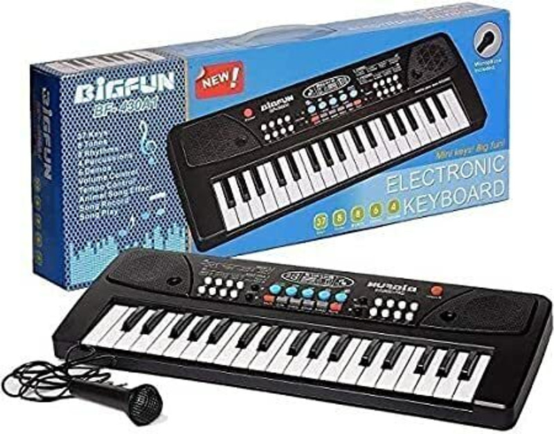 Toys World 37 Key Piano Keyboard Toy with Mic and Power Option Recording(Multicolor)