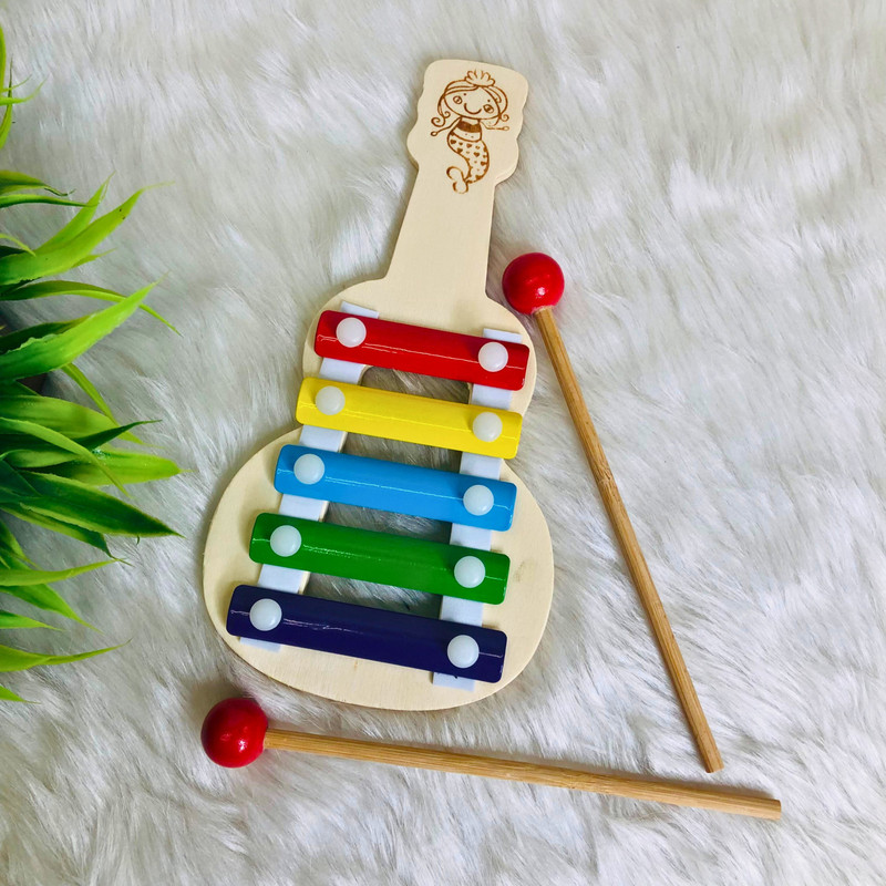 Luxen Musical Wooden Xylophone Guitar(Multicolor)