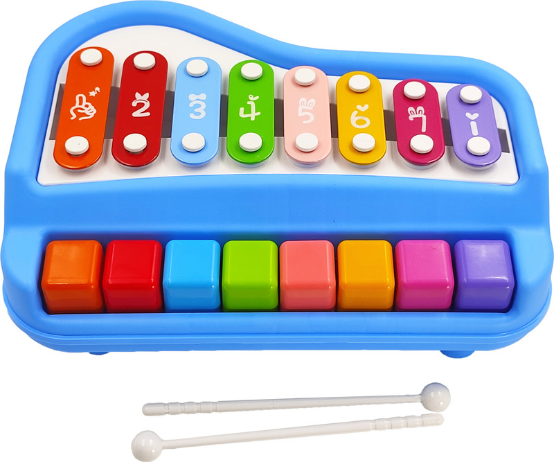 Humaira Big Xylophone Piano Toy 8 Metal Bars, 8 Color Keys, and Musical Instrument Toy(Multicolor)