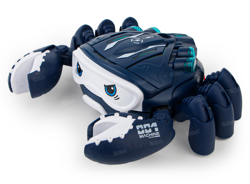 FIDDLERZ Mechanical Crab Robot for Kids with Spray Mist Light-Up Eyes & Music Crab Toy(Blue)