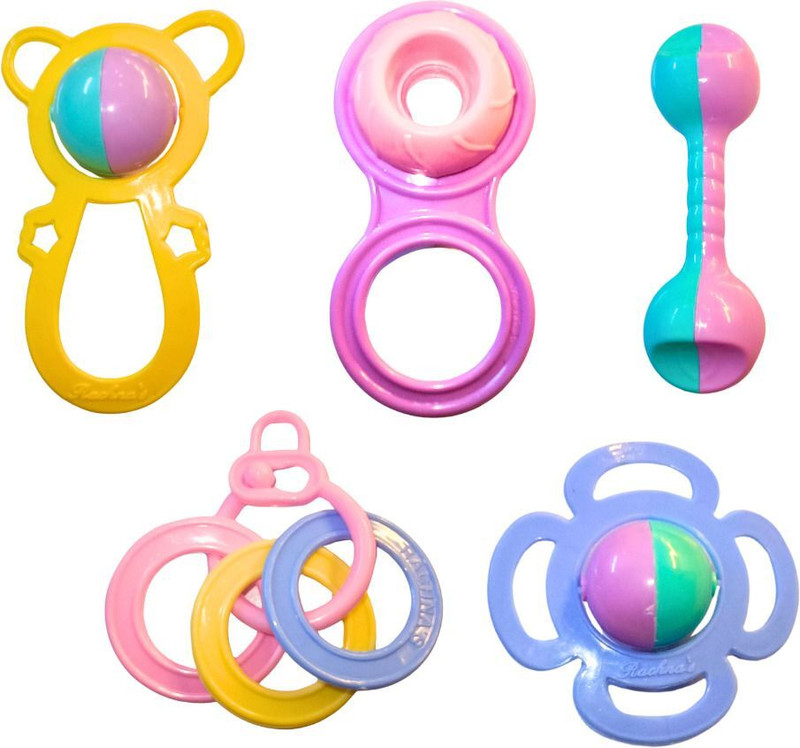 Royal International Rattles and Teether for Babies, Pack of 5 Pcs Rattle(Multicolor)