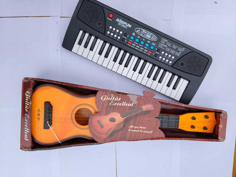 Kmc kidoz Combo Bigfun Kids Toys Electronic Musical & Printed Guitar Toy | Learning Toy(Multicolor)
