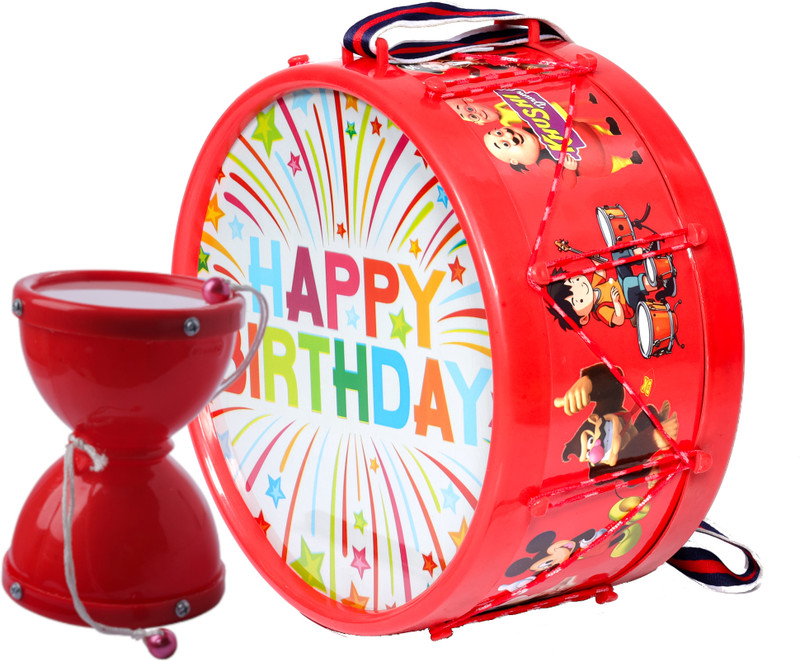 khushi enterprise Musical Big Damru(9.5x12.9cm) with Medium Drum(20.3x10.7cm)(Orange)
