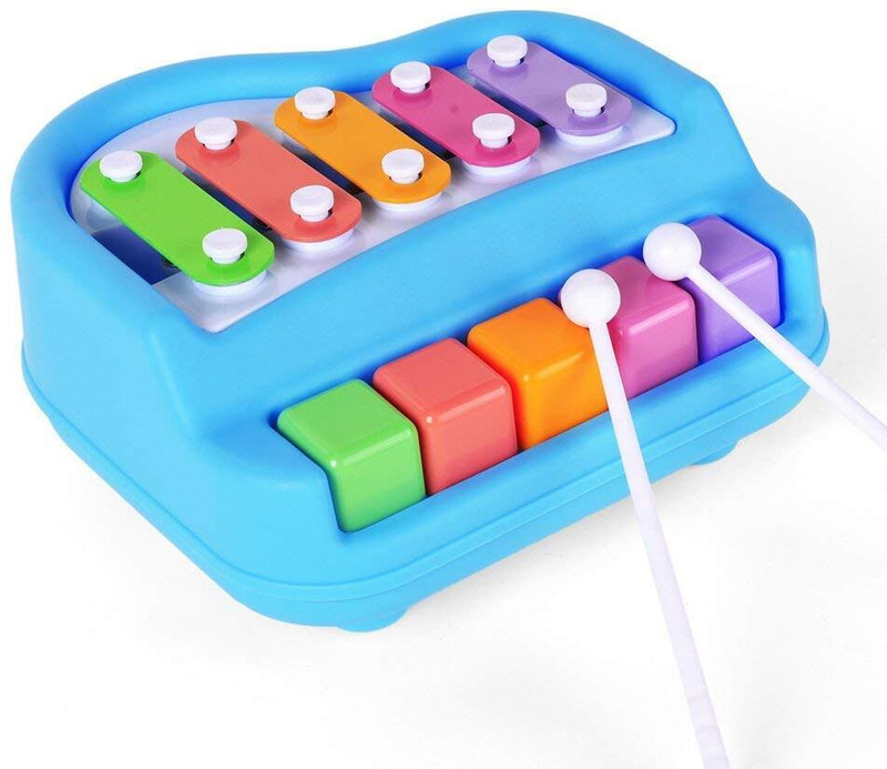 ARIZON "2-in-1 Baby Piano & Xylophone Toy with 5 Bright Keys toy for Kids(Multicolor)