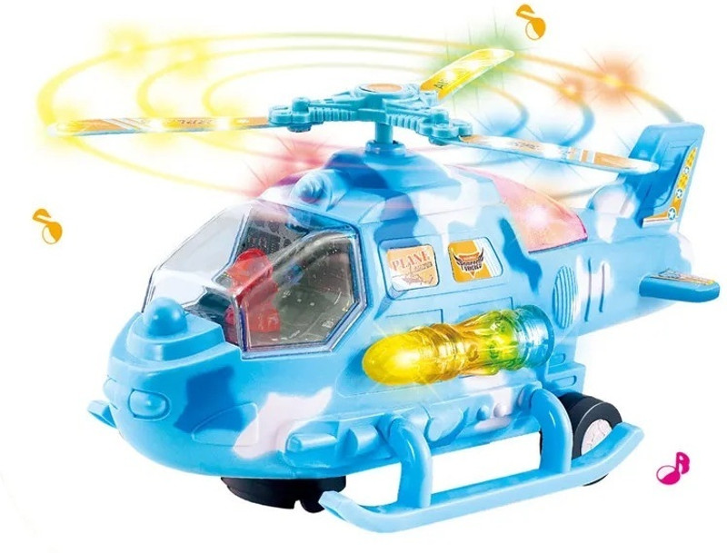 TURTLEINDIA 360 Rotational Helicopter With 3D LED Lights & Music For Kids Boys & Girls(Multicolor)