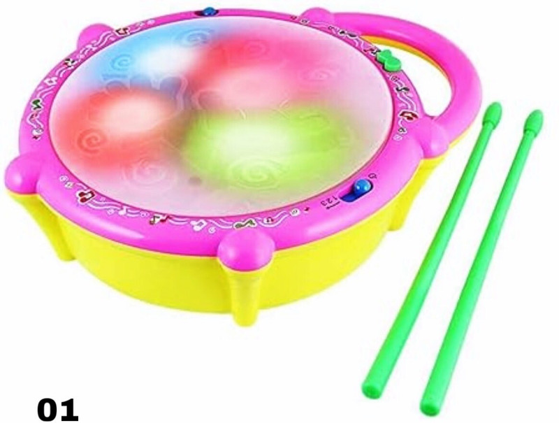 KAVANA Drum musical toy for kids with 3D lights,Instrumental Toy Games for Baby(Multicolor)