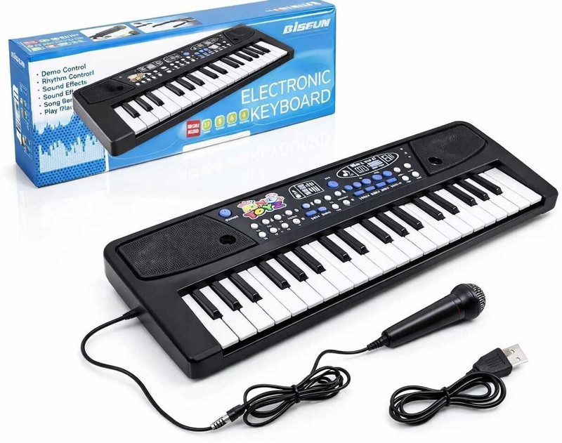 Zintargo Piano Keyboard Toy 37 key piano toy for kids keyboard(Black)