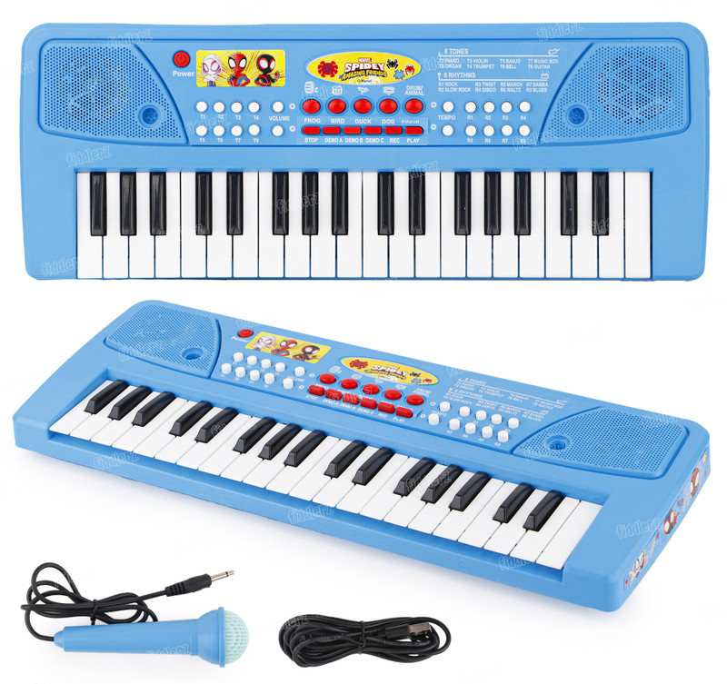 FIDDLERZ 37Key Piano Keyboard Toy with Power Option and Recording with Mic Multi-Function(Multicolor)