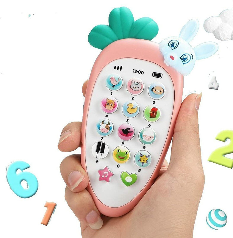HEZKOL Learning Kids Mobile Rabbit Phone Toy With Sound And Light With Playing Song(Multicolor)