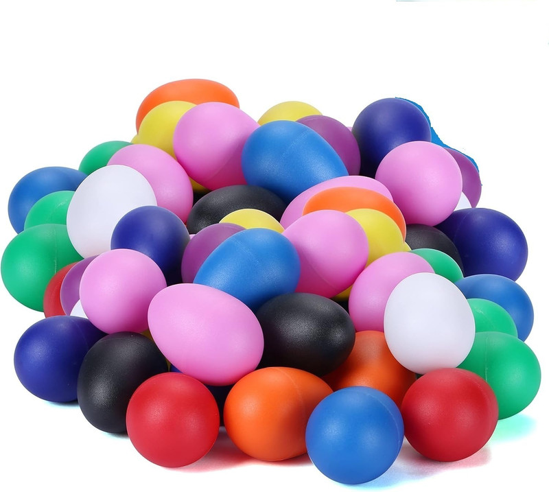TechBlaze 10Qty Musical Egg Plastic Egg Shaker Music Toys Colorful Eggs for Music Learning(Multicolor)