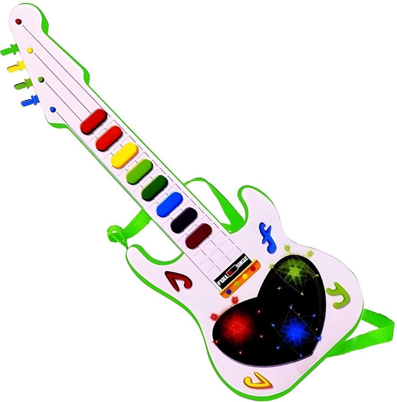 KidsCorner Battery Operated Musical Mini Guitar Toy with 3D Flashing Lights and Sound(Multicolor)