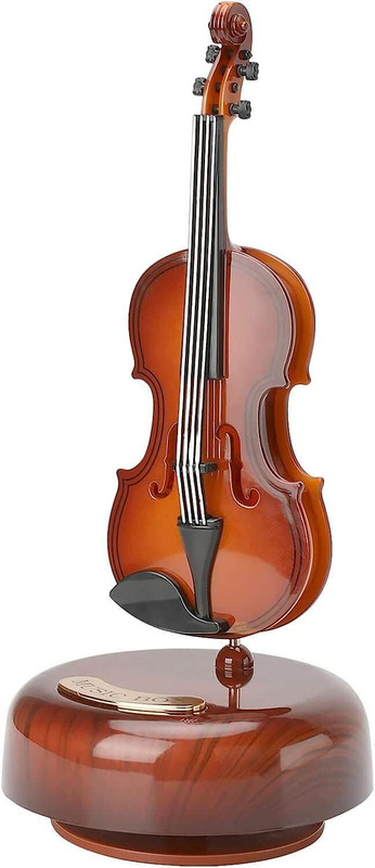 WOLBLIX Guitar Music Box 360° Rotating Musical Bass Instrument Miniature Decorative(Multicolor)