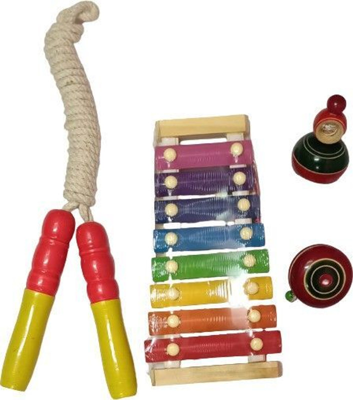 KAARPAAGAA INC Wooden Hand Crafted Music & Play Game Set (Multi Color)(Multicolor)