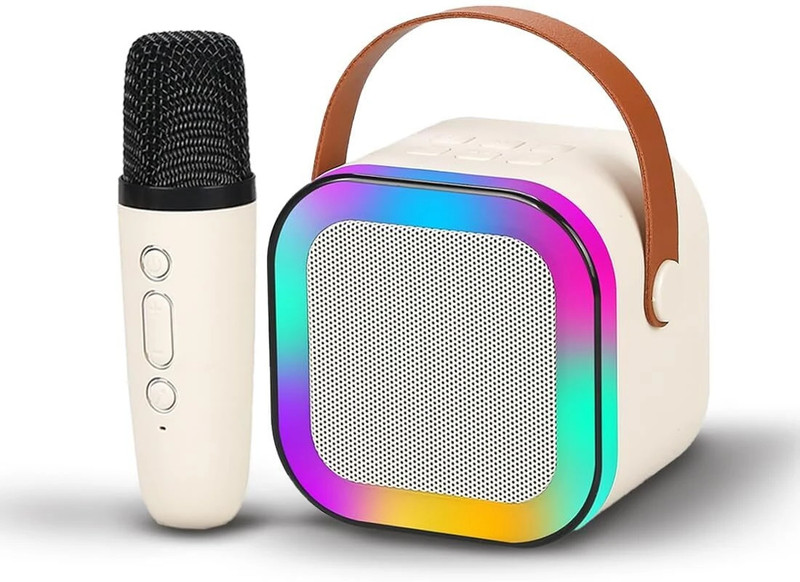 sparknest Portable Karaoke Speaker with Wireless Microphone, LED RGB Lights(Multicolor)