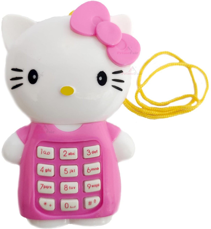 Maa Momai Toys Cute Hello Kitty Kids Toy Phone with Sound & Learning Keypad(Pink)