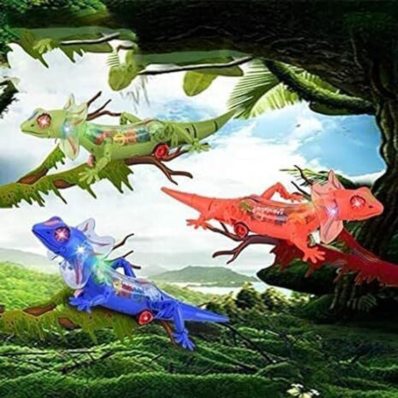 HouseOfCommon Battery Operated Musical ,Light Up Universal Lizard Toy for Kids(Multicolour)(Multicolor)