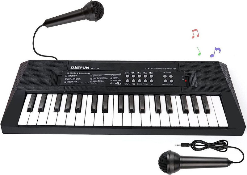 VikriDa 37 Key Piano for Kids Electric Piano Keyboard Kids Piano with Microphone(Black)