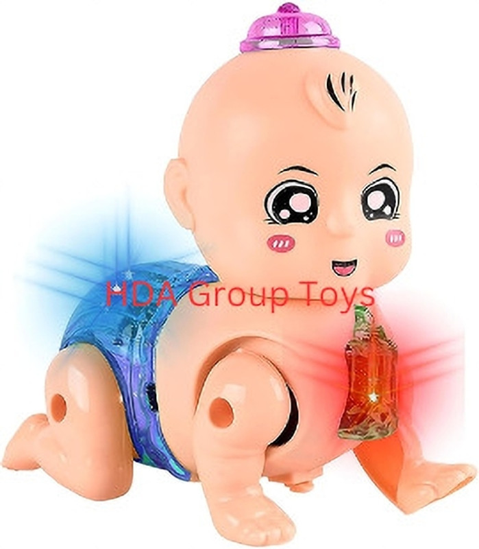 Adhira Toys Plastic Cute Crawling Baby Toy for Kids, Battery Operated Walking Toy(Multicolor)