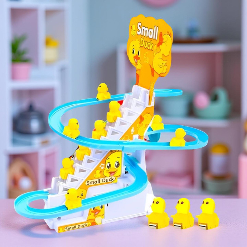 Bachpan Automatic Duck Slide Toy – Musical Climbing Track with 3 Ducks(Yellow)
