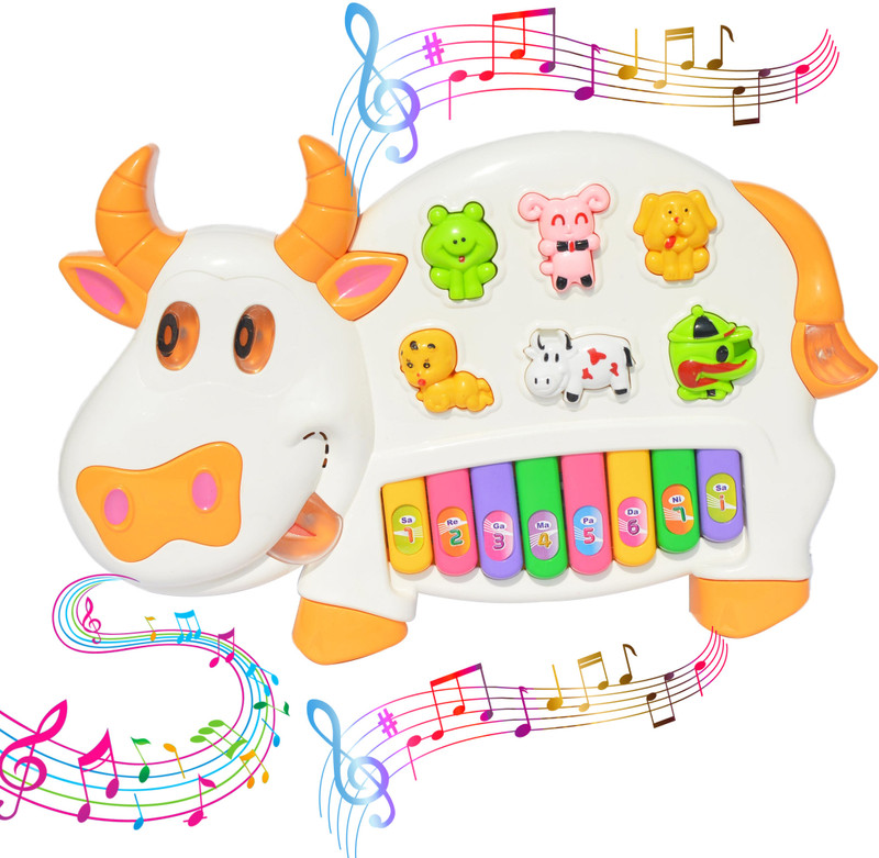 Kezam Cow Musical & Educational Piano with 3 Modes Sound Toy for Boys & Girls(Multicolor)