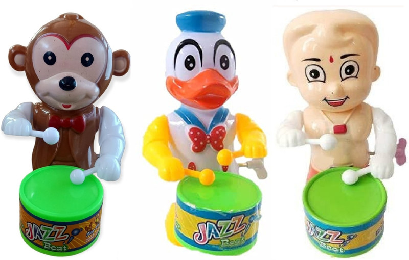 S.T.S ENTERPRISES MONKEY-DUCK Drummer Toys for Baby Kids Key-Operated CUTE(Multicolor)