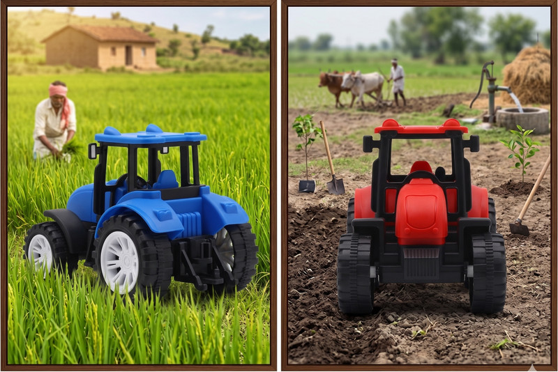 ARRIESAA Toy Farm Tractor for Kids Plastic Wheels Small Vehicle(Multicolor)