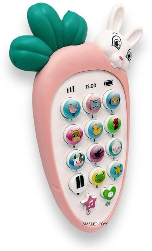 Pluspoint Radish Style Cute Rabbit Face CellPhone Toy for Kids Musical Mobile Toy for Kids(Multicolor)