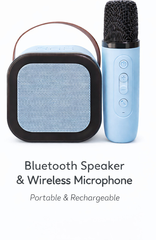 Plixoo BT Karaoke Speaker with Wireless Mic(Multicolor)