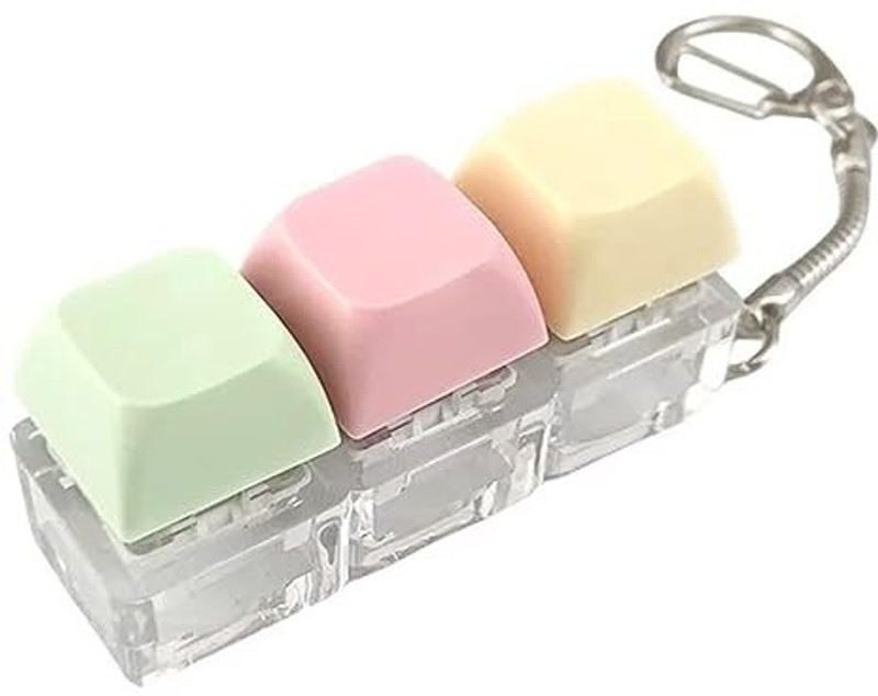 Geggal 3-in-1 Colorful Keyboard Fidget Toy for Adults – Stress Relief Keychain(Multicolor)
