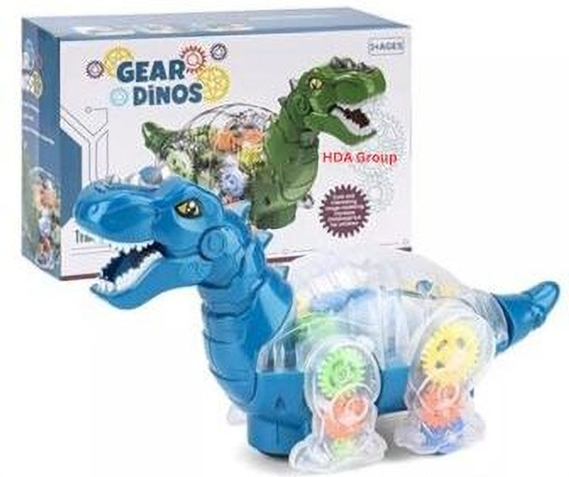Tinywonders 60 Degree Rotating Musical Gear Dinosaur with Light(Multicolor)