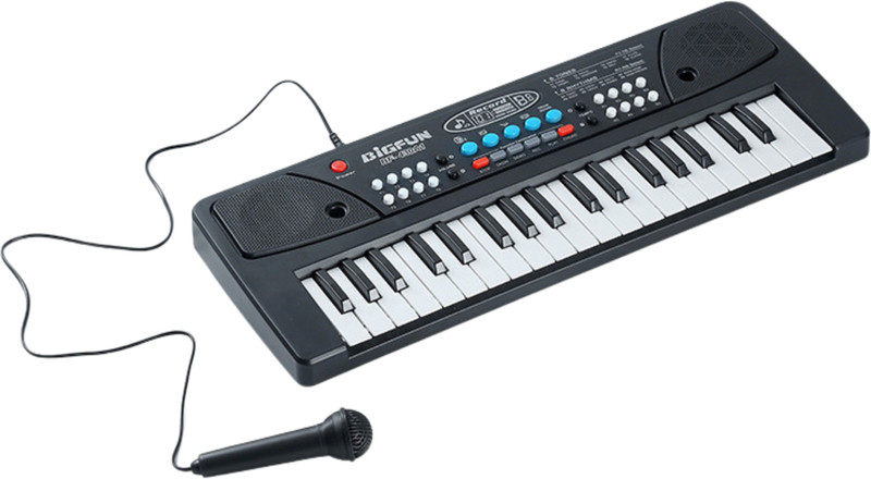 JV Retail Kids Piano Keyboard with Microphone, 37 Keys Electronic Musical Toy(Black)