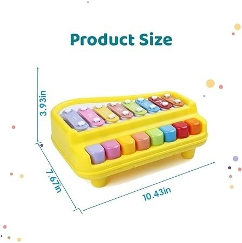 Pepstter 2-in-1 Baby Xylophone Toy for Toddlers 1-3 Years| 8 Keys,Musical Learning Toy(Multicolor)