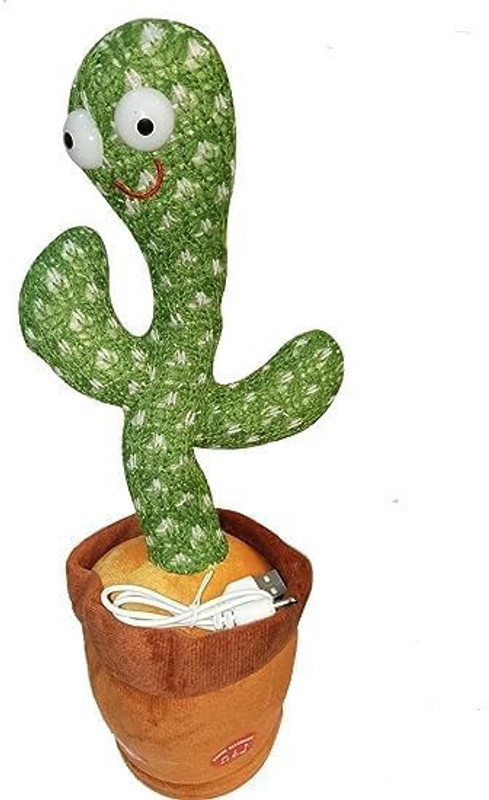 TOYXIITY MALL Dancing Cactus Plush Toy with Singing Cactus Records and Repeat Your Words Toys(Green)