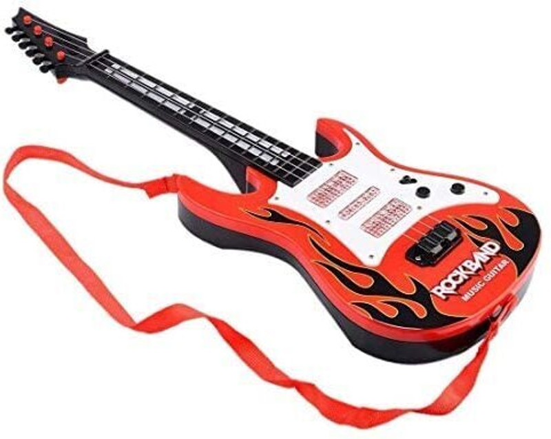 Goshoppe Enter Music and Lights Guitar Toy, Big Red, Assorted Design(Multicolor)