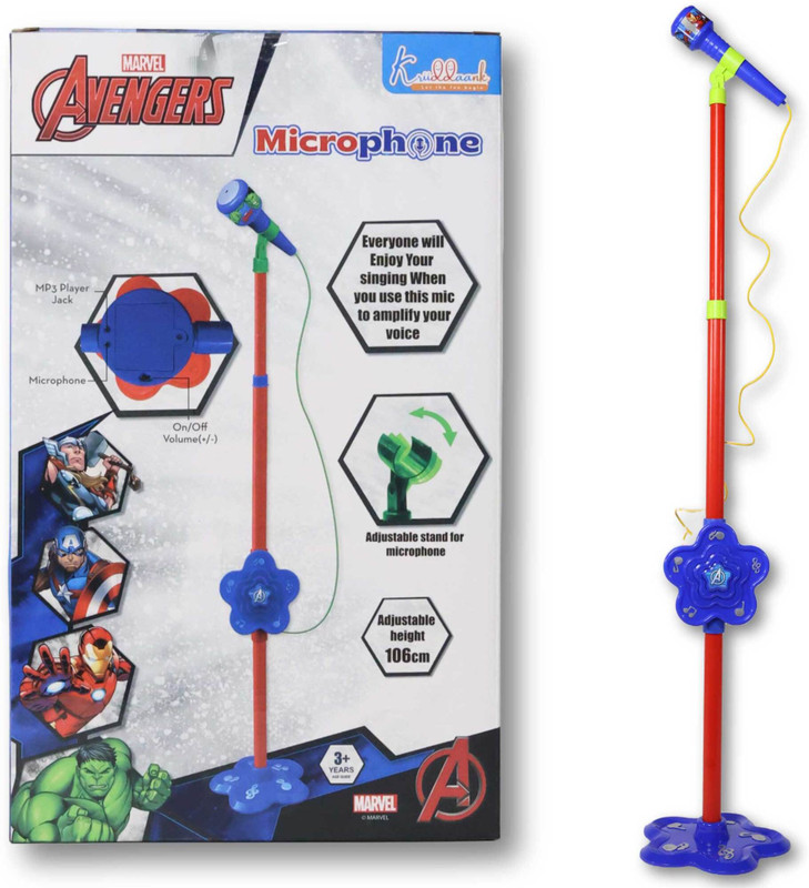 Kriiddaank Marvel Avengers Microphone - Sound of Iron Man, Spider-Man & Black Panther Kar(Multicolor)