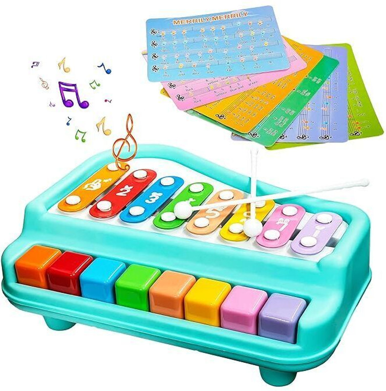 CountryLink 2in1 Xylophone &Piano Toy 8Key Musical Instrument with Mallets for Kid &Toddlers(Multicolor)