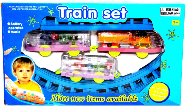 Globular Transparent Concpt Train Toy Electric Mechanical Gear Car with Colorful(Multicolor)