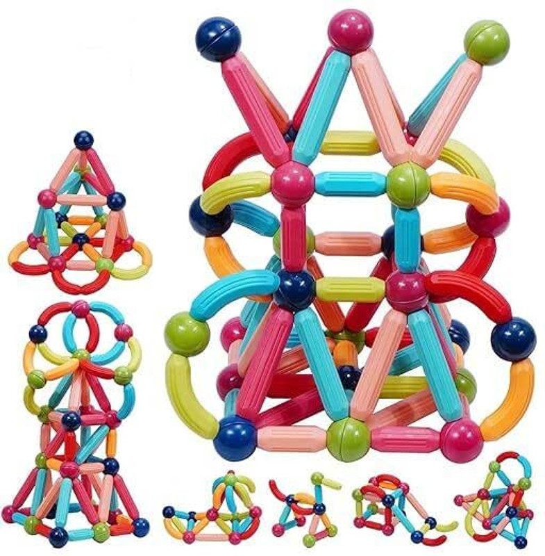 Kridanakani Magnetic Building Sticks and Balls Set, 25 Pieces(Multicolor)