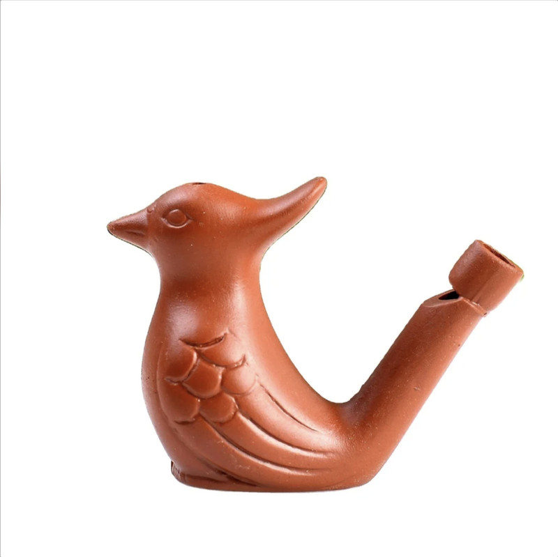 Munishh Kid Clay Bird Water Whistle, Terracotta Bird Mud Whistle Musical Toy (Set of 2)(Brown)
