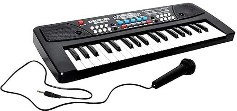 The Electra 37 Keys Piano for Kids Music Piano with Adapter and Microphone(Black)