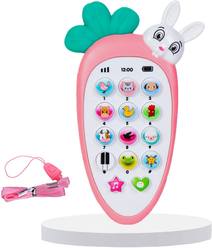 FunBlast Carrot Toy Phone for Kids with Light & Sound, Musical Learning Toy for Baby(Pink)